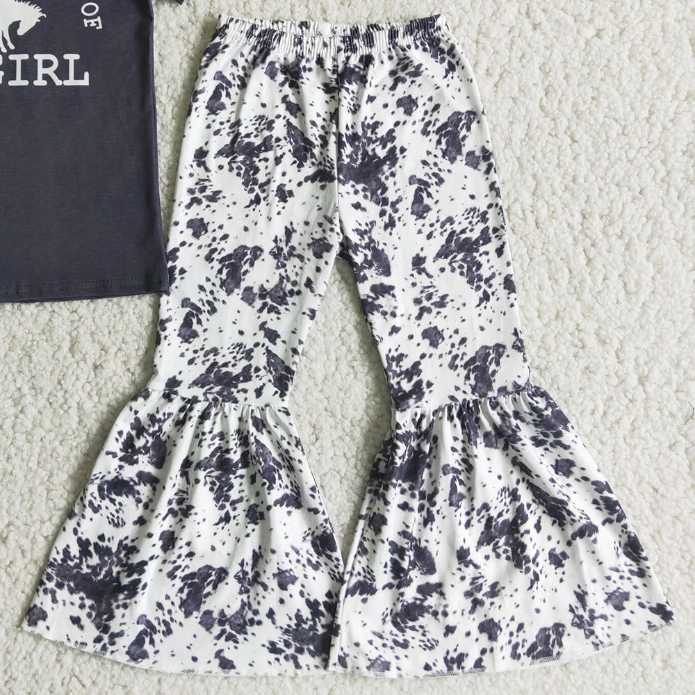 RTS Baby Girls Clothes Western Style Kids Clothes Girls Bell Bottom Outfits New Fashion Toddler Baby Clothing Wholesale Outfits D4-27