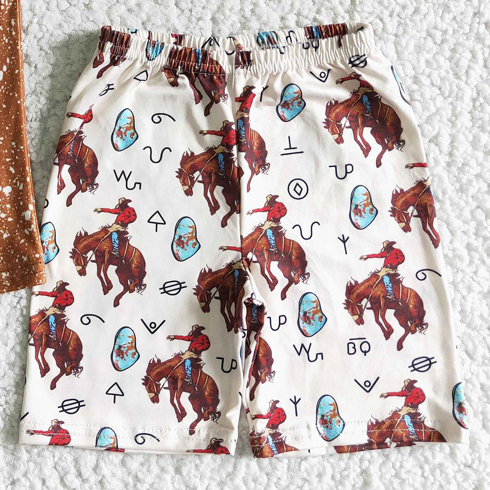 Hot Sale Kids Designer Clothes Boys Outfit Western Style Baby Boy Clothes Short Sleeve T-shirt Shorts Set Boutique Boys Clothing BSSO0076