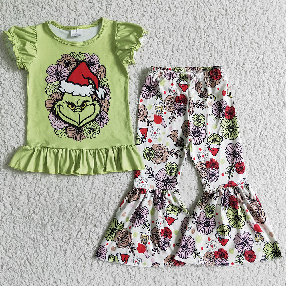 Christmas Boutique Girls Clothes Short Sleeve Bell Pants Set GSPO0179 10.22
