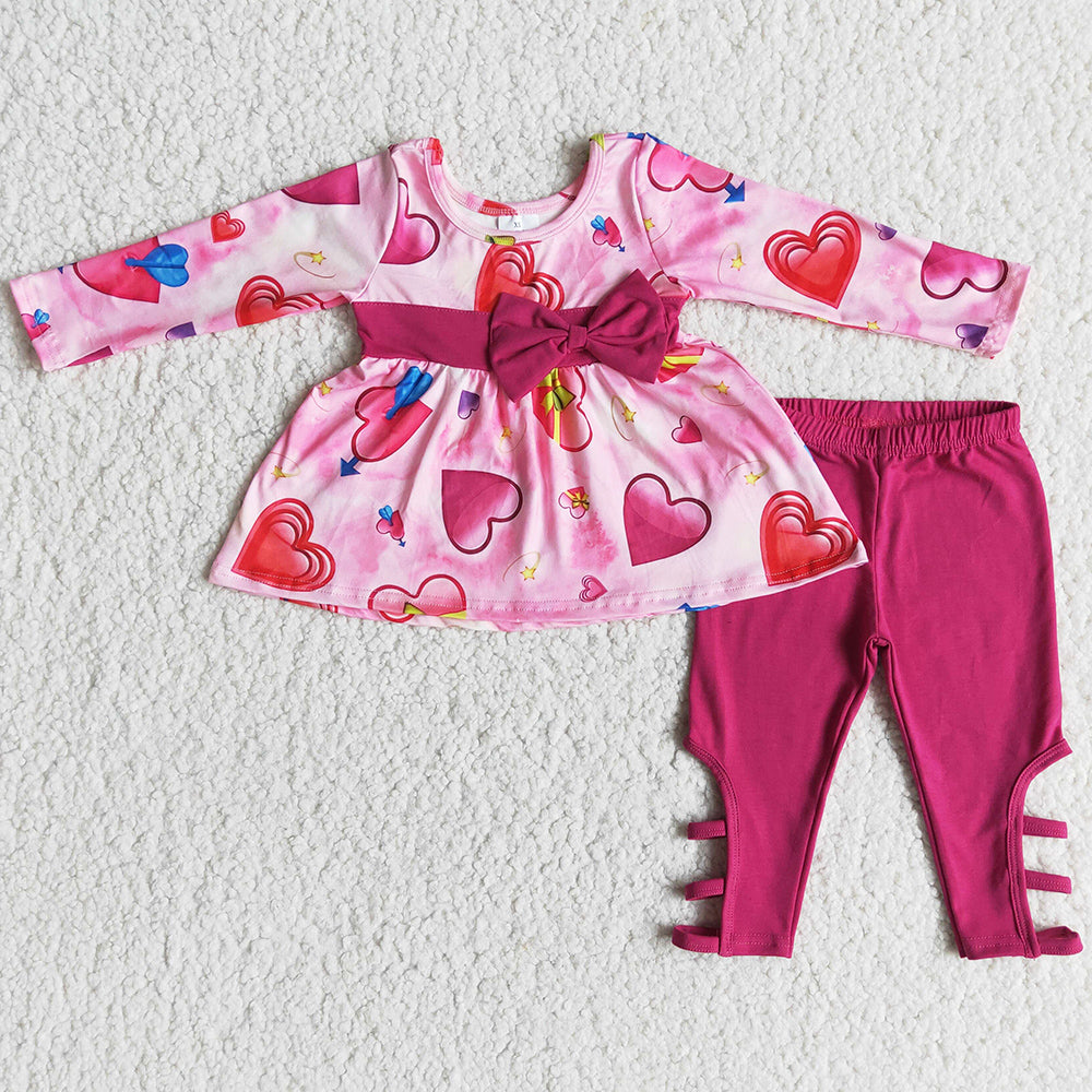 Cute Toddler Girls Clothes Valentine's Day Baby Girls Outfits 6 A27-15
