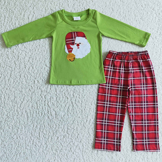 Christmas Girls Clothing Santa Claus Embroidery Boutique Kids Sibling Outfits GLP0099 9.9