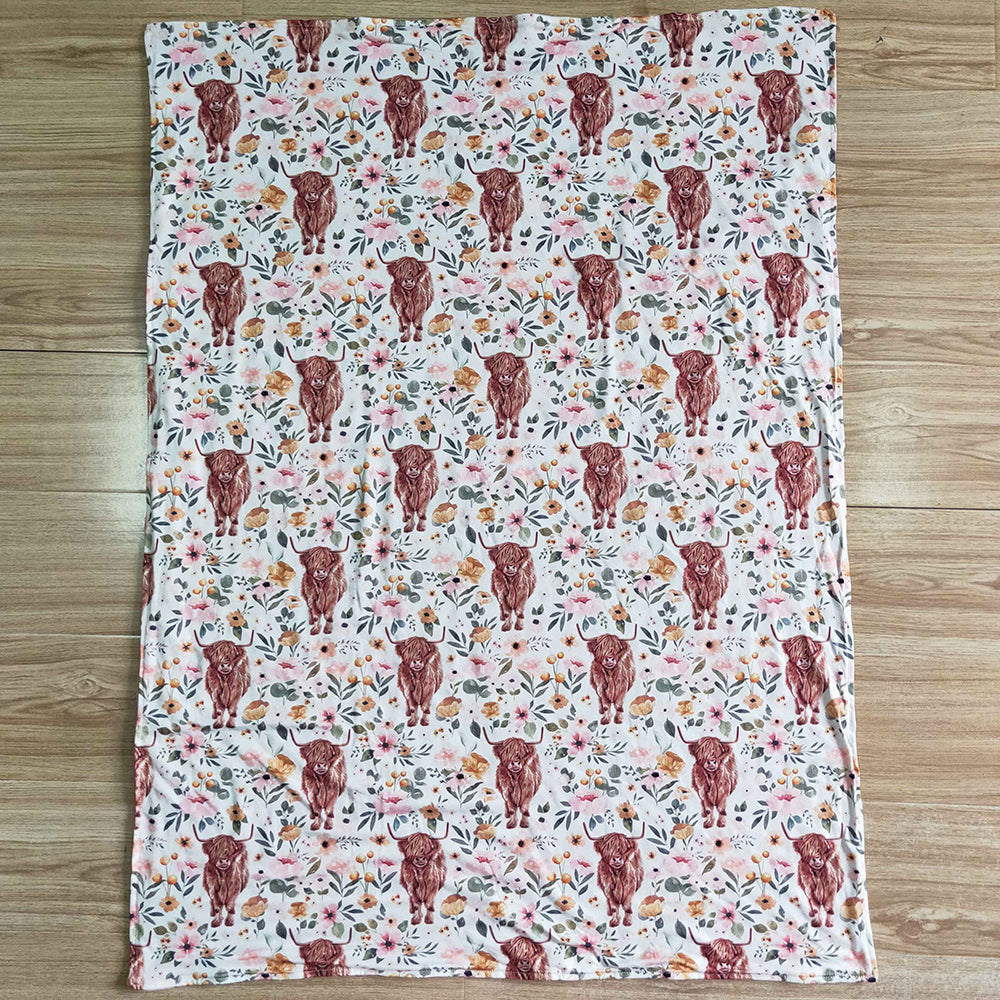 New Design Baby Blankets 29*43 inches Cow Print Cute Kids Girls Blankets Soft Boutique Blankets BL0011