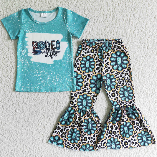 Western Style Wholesale Children Clothes Boutique Baby Girl Clothes Short Sleeve Trousers Outfits GSPO0093