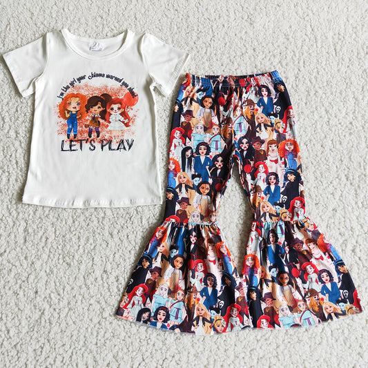 Hot Sale Kids Designer Clothes Girls Halloween Outfits Fall Girls Clothing Bell Pants Sets D3-30