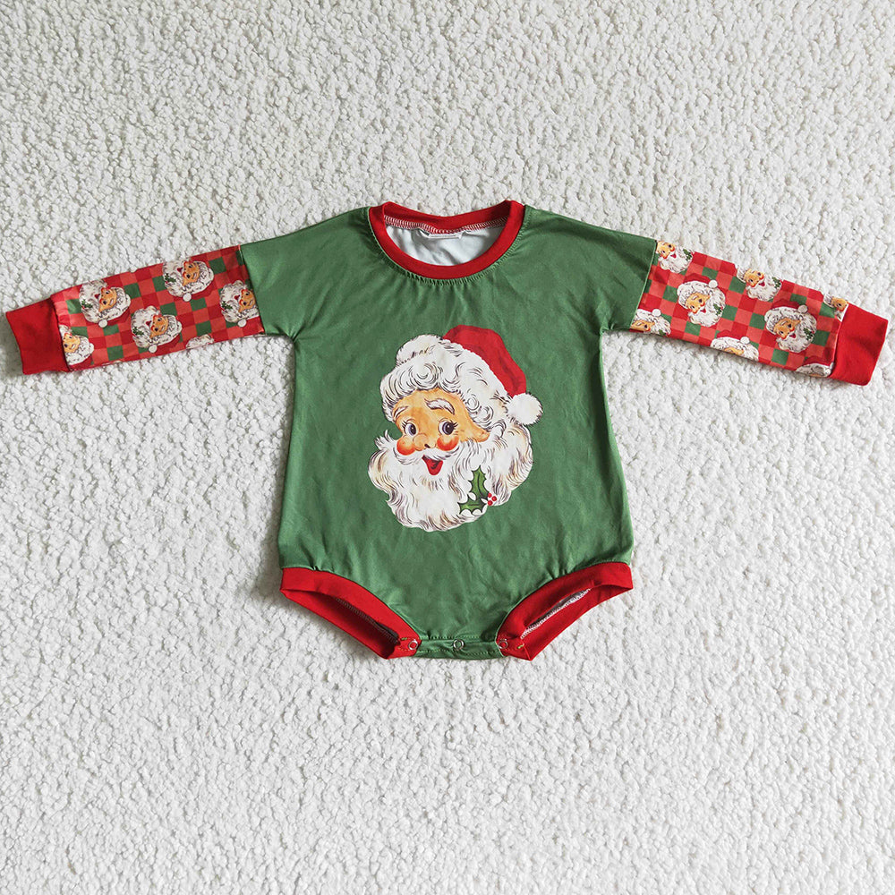 Santa Claus Print Cute Infant Baby Romper Boutique Christmas Kids Clothing LR0137 10.22