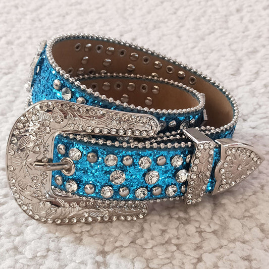 Blue Girls Belts Boutique Kids Daimond Belt GB0008