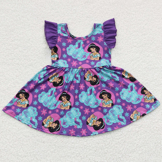 Boutique Girls Dress Fashion Baby Girls Dress Short Sleeve Twirl Dress GSD0230