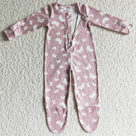 Boutique Infant Baby Footie Rompers Long Sleeve Girls Boutique Romper LR0118
