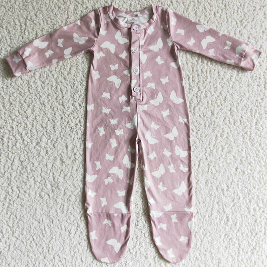 Boutique Infant Baby Footie Rompers Long Sleeve Girls Boutique Romper LR0118
