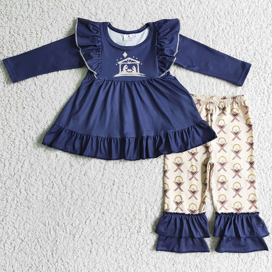 Boutique Girls Clothing Ruffle Pants Set 6 B11-25