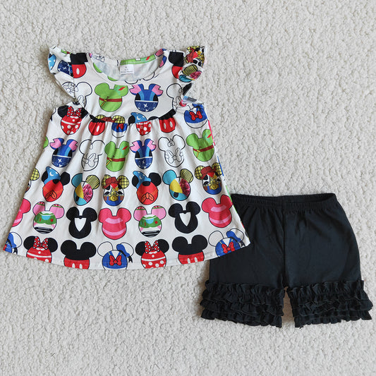 Hot Sale Toddler Baby Girl Summer Clothes Set Boutique Kids Clothes Girl Outfit A11-16