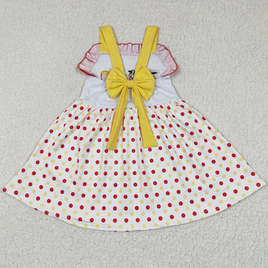 Cow Embroidery Boutique Girls Dress Summer Sleeveless Twirl Dresses GSD0203