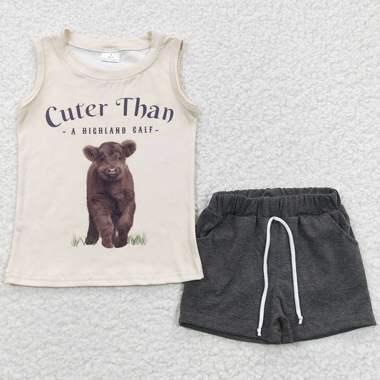 Baby Boys Clothes Highland Cuff Tee Shirts Shorts Sets BSSO0224 6.20