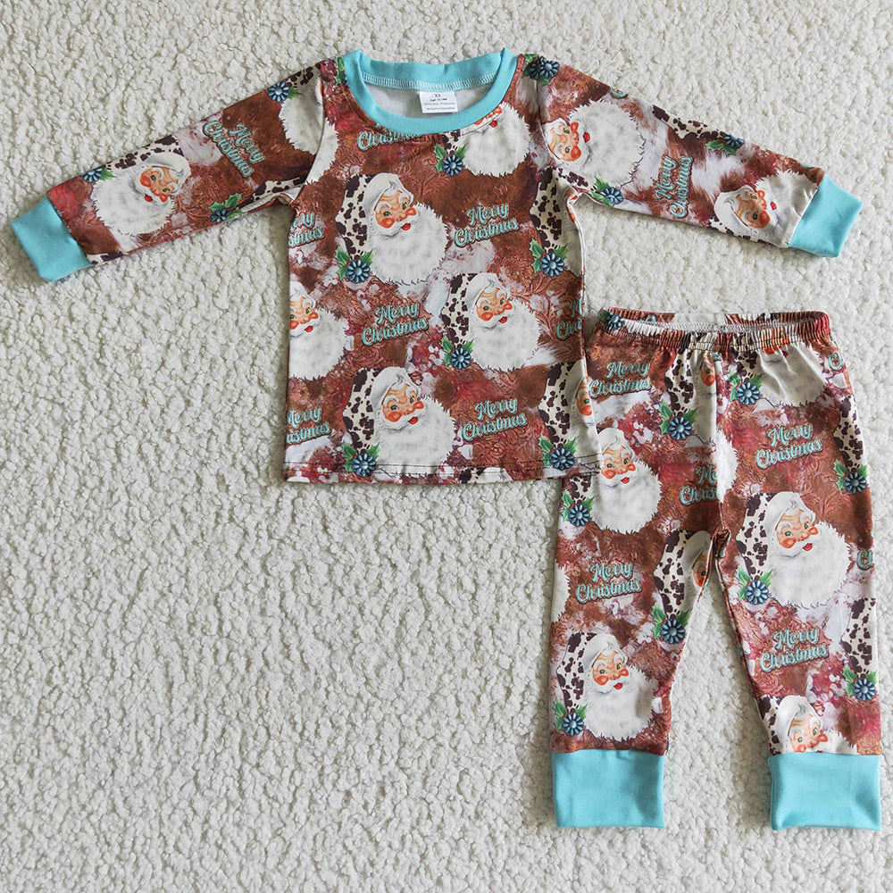 Boutique Boys Pajamas Set Santa Claus Kids Christmas Pajamas Boy Sleepwear BLP0097