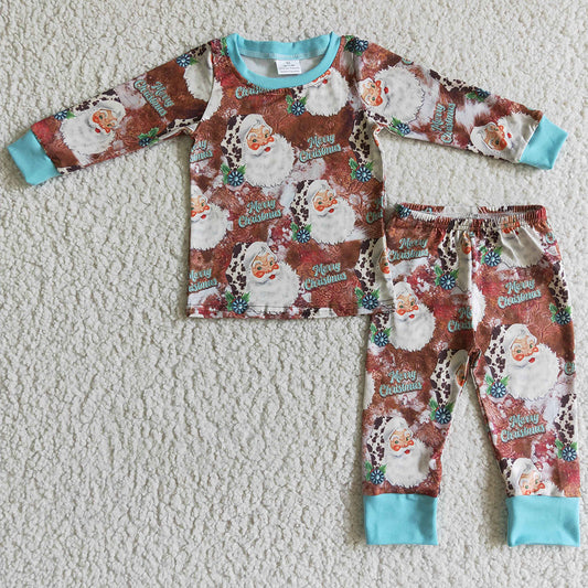 Boutique Boys Pajamas Set Santa Claus Kids Christmas Pajamas Boy Sleepwear BLP0097