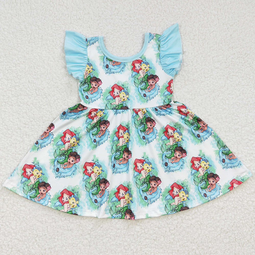New Toddler Girls Dress Summer Short Sleeve Baby Girls Twirl Dresses GSD0209