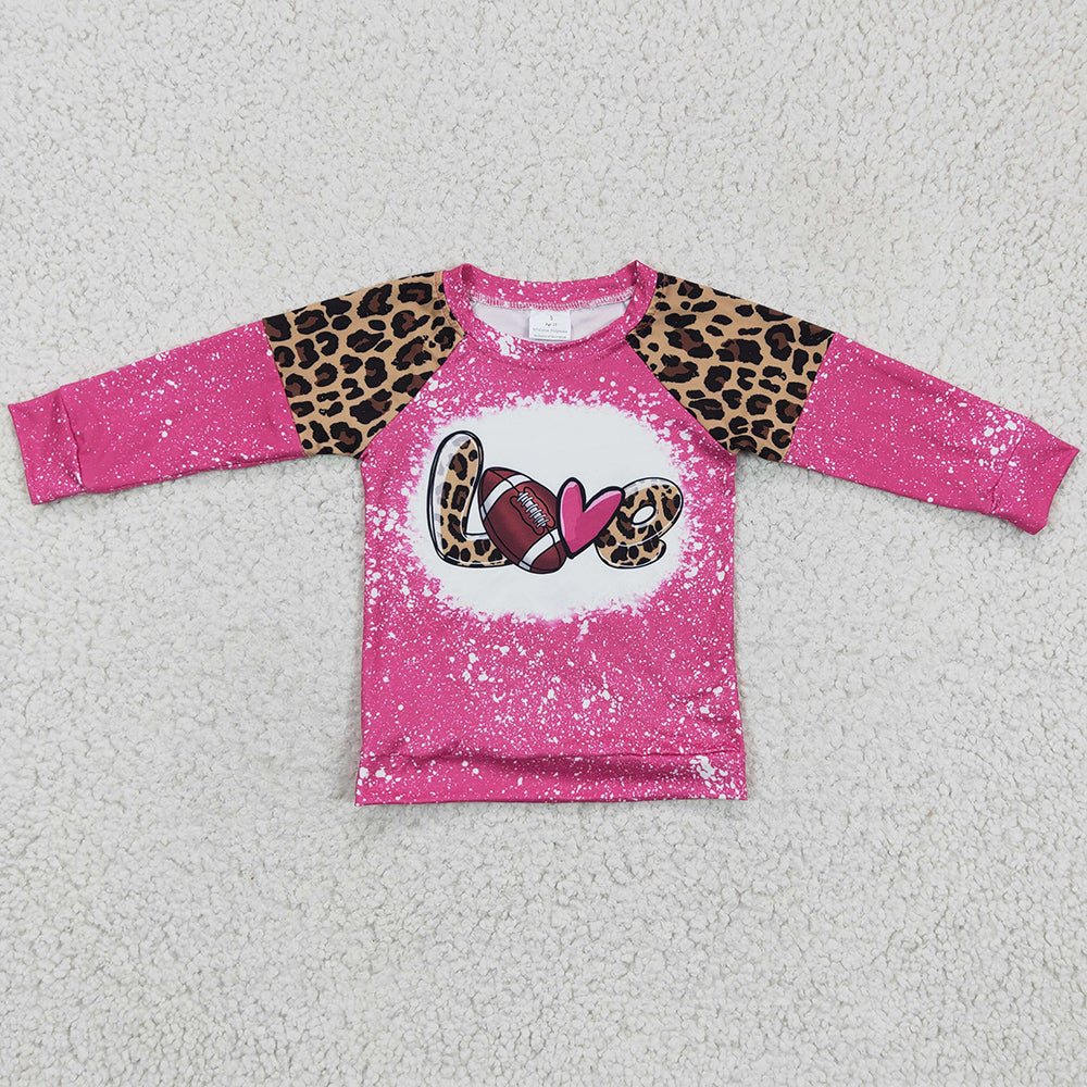 Wholesale Baby Girls Clothes Top Love Leopard Fashion Girls Hooded Top GT0082