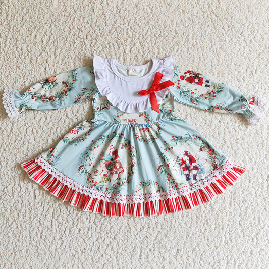 Boutique Christmas Baby Girls Dress Santa Claus Cute Kids Clothes Girl Dresses GLD0098