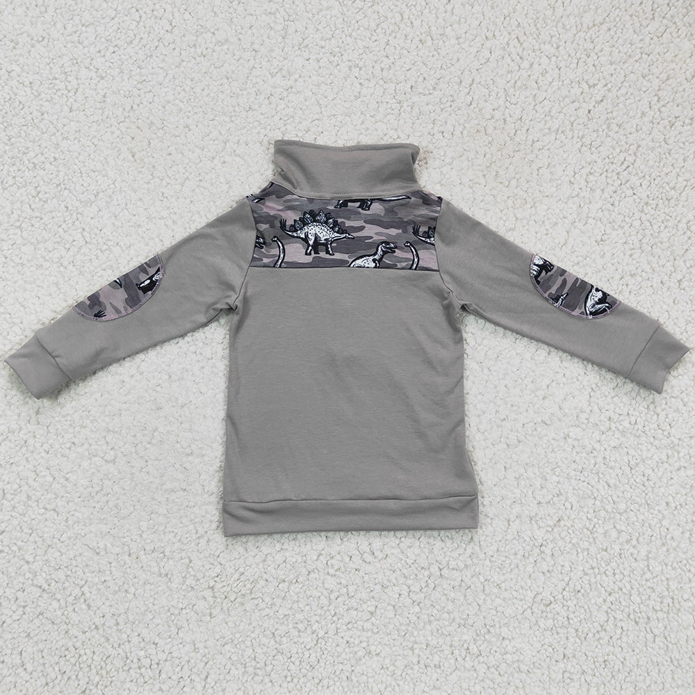 Wholesale Baby Boys Clothes Hooded Top Camouflage Dinosaur Boy T-shirt BT0106