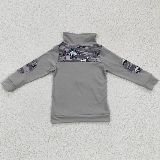 Wholesale Baby Boys Clothes Hooded Top Camouflage Dinosaur Boy T-shirt BT0106