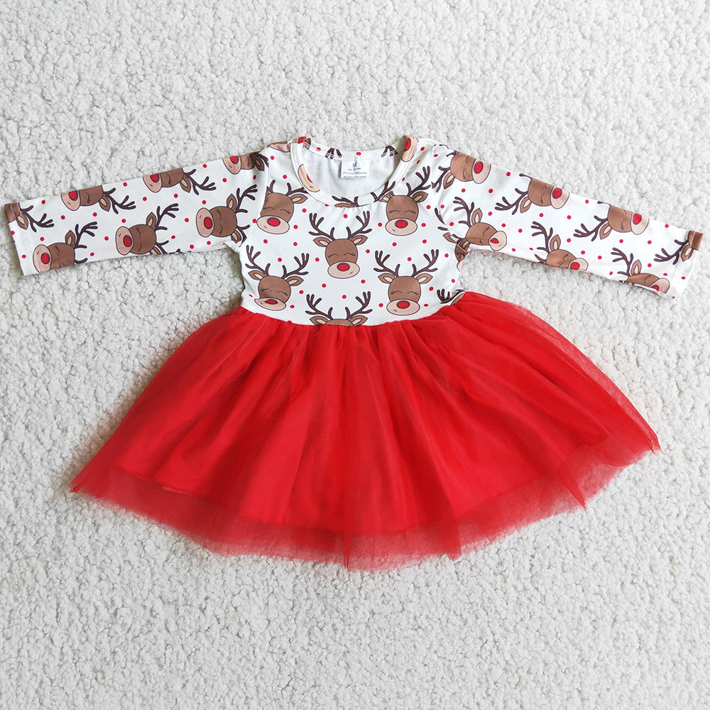 Boutique Baby Boy Clothes Hoodies Outfits Deer Print Cute Christmas Boys Clothing Matched Girls Dress 6 B1-24
