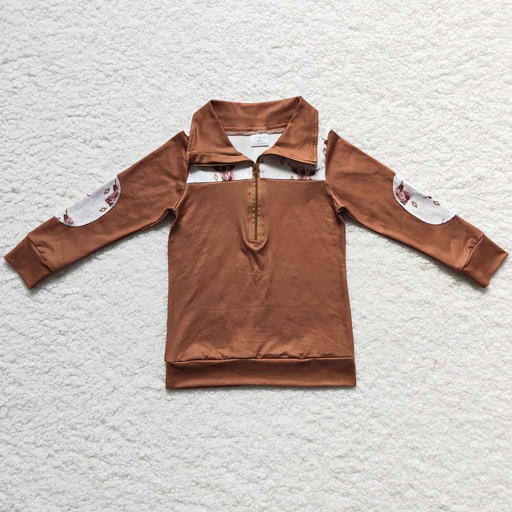 Cow Print Baby Boys Clothes Top Boutique Hooded Top BT0104