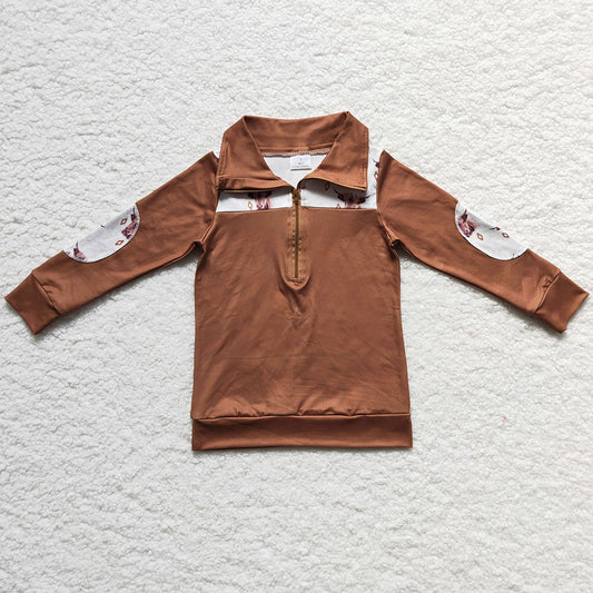 Cow Print Baby Boys Clothes Top Boutique Hooded Top BT0104