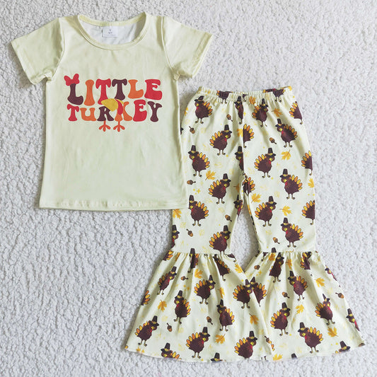 New Fashion Baby Girl Clothes Thanksgiving Outfits Tuekey Print Girls Clothing GSPO0174