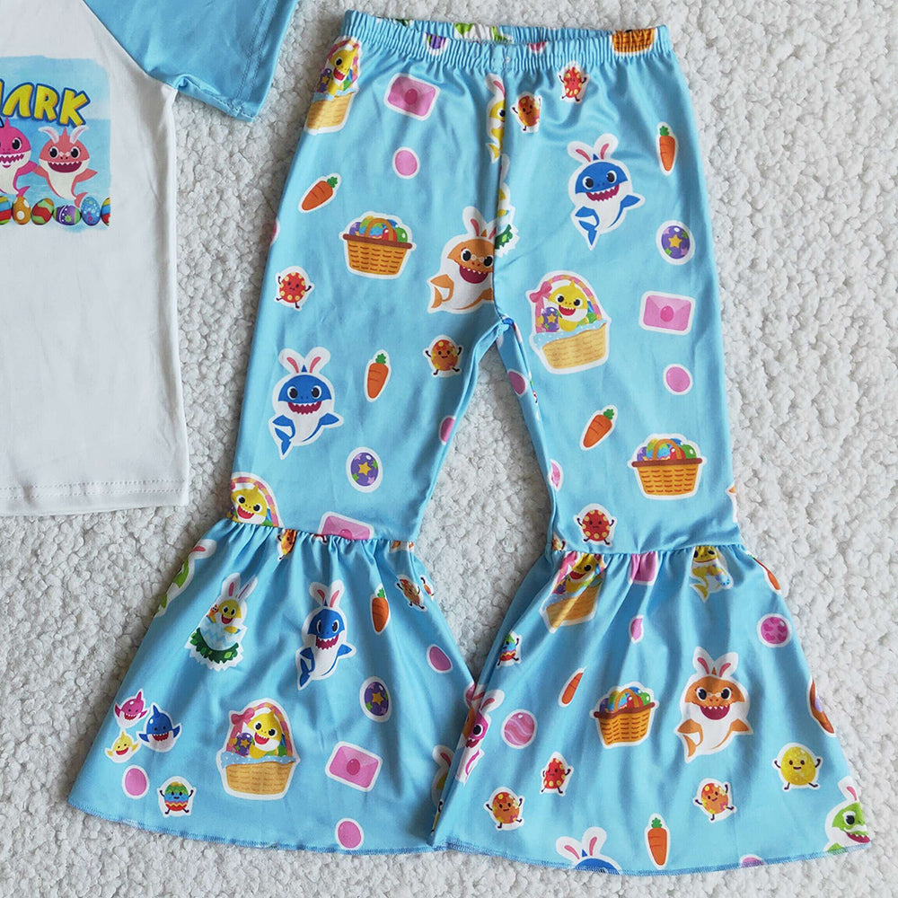 RTS Wholesale Baby Girl Clothes Fashion Kid Clothes Girl Bell Pant Set Boutique Kids Clothing E9-12