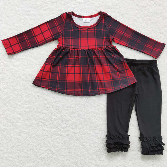 Boutique Girls Clothing Lattice Tunic Top Icing Pants Set GLP0330