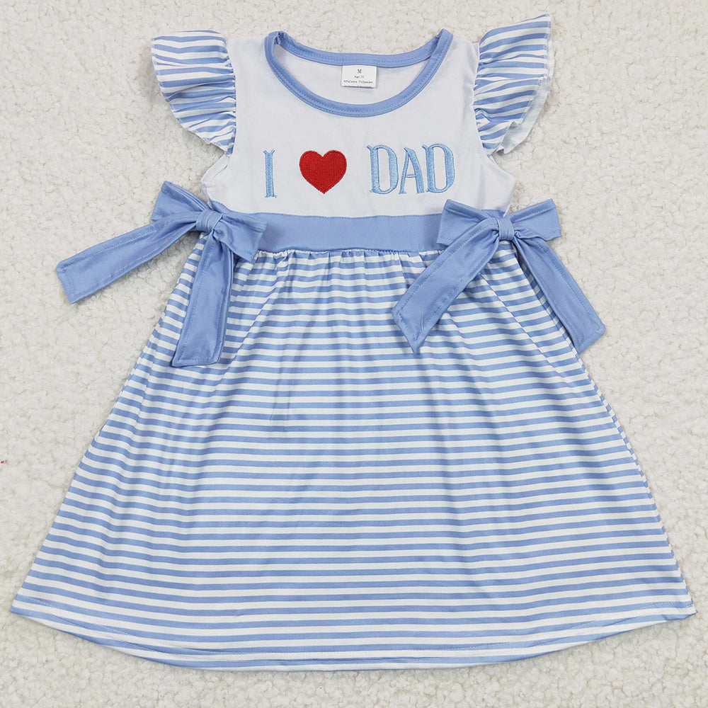 Boutique Girls Dress I Love My Dad Embroidery Dresses GSD0256