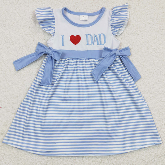 Boutique Girls Dress I Love My Dad Embroidery Dresses GSD0256