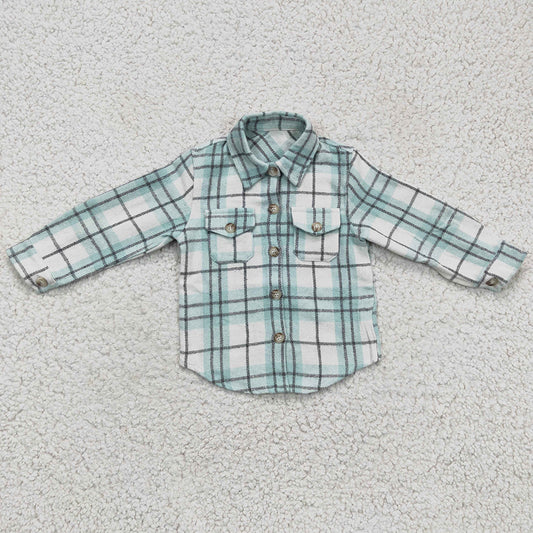 New Design Boys Clothes Top Shirt Lattice Kids Coat Boys T-shirt BT0169