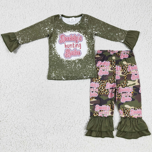 Boutique Toddler Girls Clothes Daddy`s Hunting Baby Girl Clothing Set GLP0327