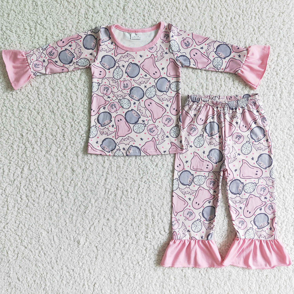 Baby Girl Pajamas Set Boutique Kids Clothes Sleepwear Halloweeen Girl Nightgown GLP0003