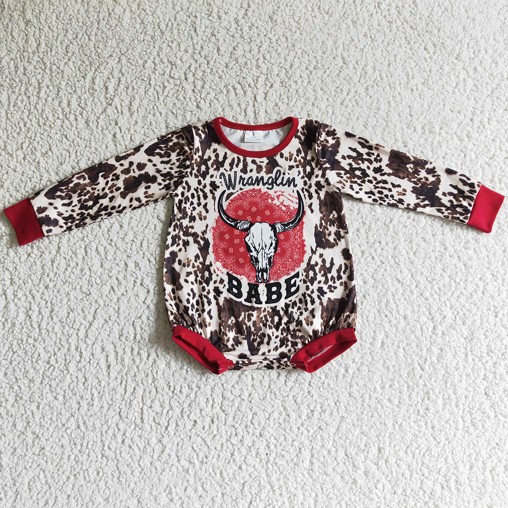 Fashion Infant Baby Romper Leopard Cow Print Boutique Girls Romper LR0164 11.5