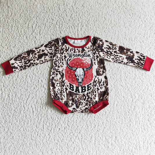 Fashion Infant Baby Romper Leopard Cow Print Boutique Girls Romper LR0164 11.5