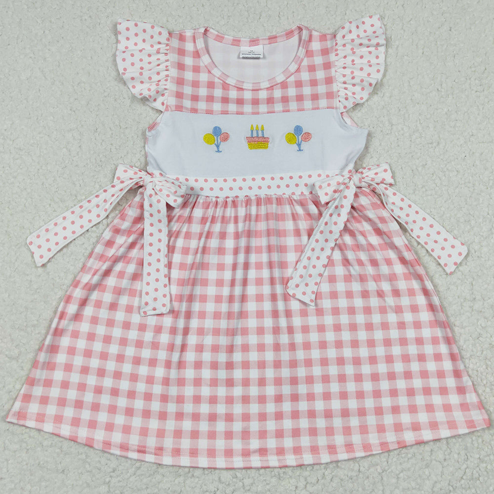 Baby Girls Dress Birthday Flutter Sleeve Bow Knee Length Dresses GSD0276