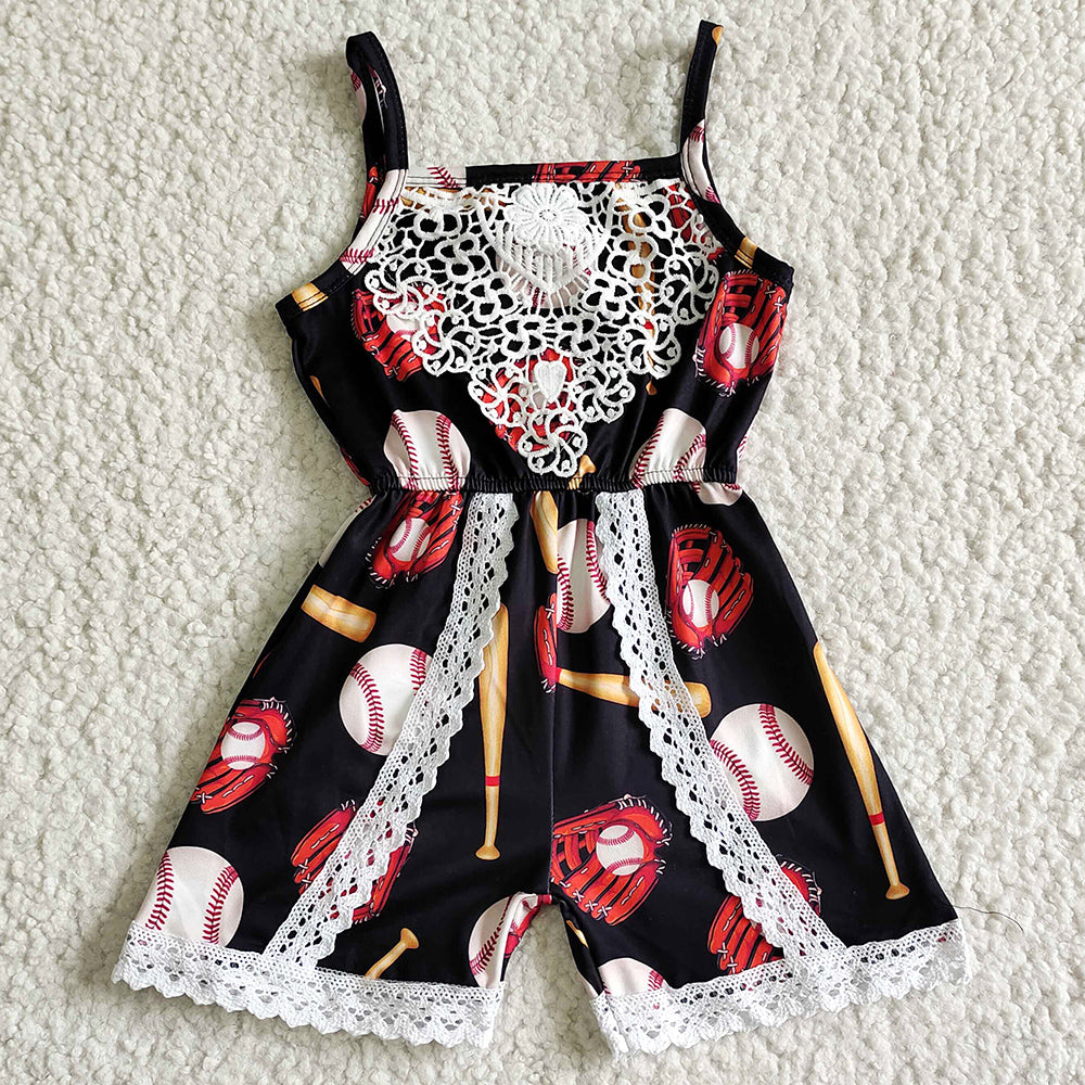 Fashion Baby Girls Jumpsuit Baseball Print Cute Toddler Girls Jumpsuit Romper SR0031
