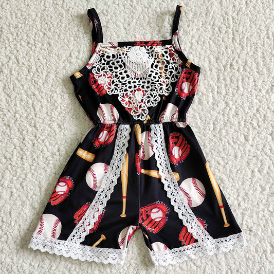 Fashion Baby Girls Jumpsuit Baseball Print Cute Toddler Girls Jumpsuit Romper SR0031
