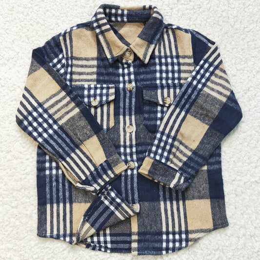 Hot Sale Baby Boys Clothes Lattice Kids Boys Top Coat Boys T-shirt BT0186