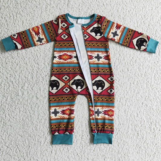 Boutique Infant Baby Romper Zipper Design Boys Rompers LR0183