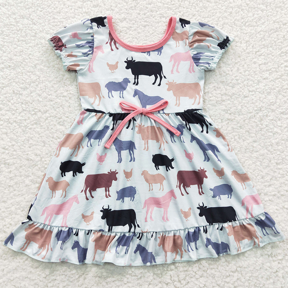 Boutique Baby Girls Dress Animal Farm Knee Length Dresses GSD0306