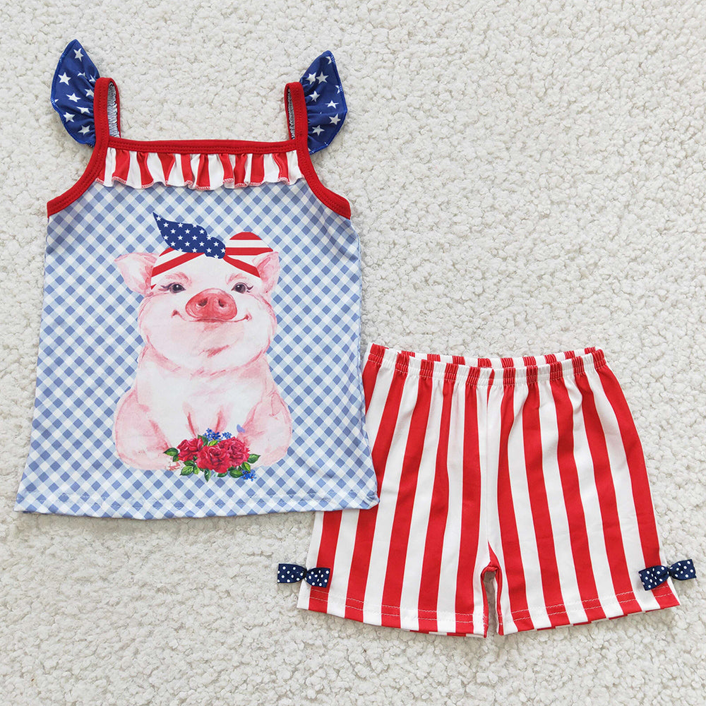 Boutique Girls Clothing July 4th Summer Girls Outfits C4-11 3.8
