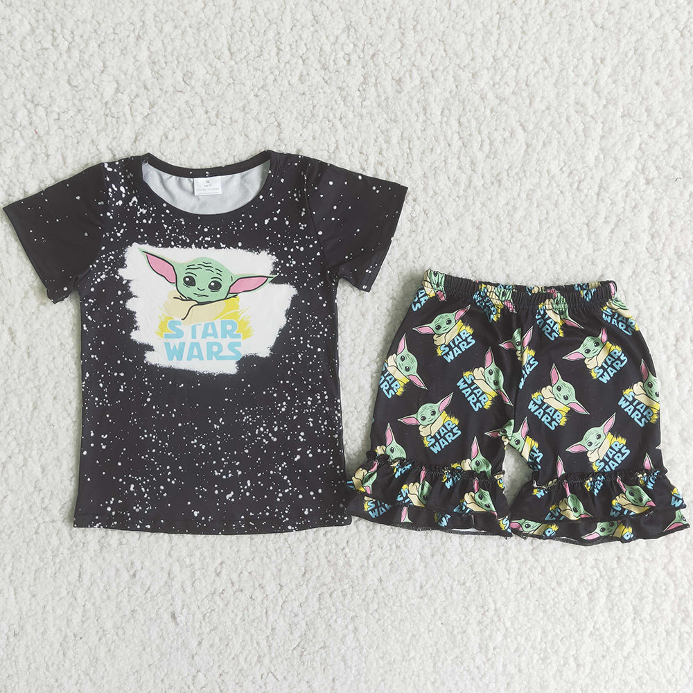 Fashion Toddler Girls Clothes Short Sleeve Ruffle Shorts Boutique Outfits C9-24 4.18