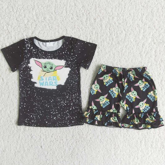 Fashion Toddler Girls Clothes Short Sleeve Ruffle Shorts Boutique Outfits C9-24 4.18