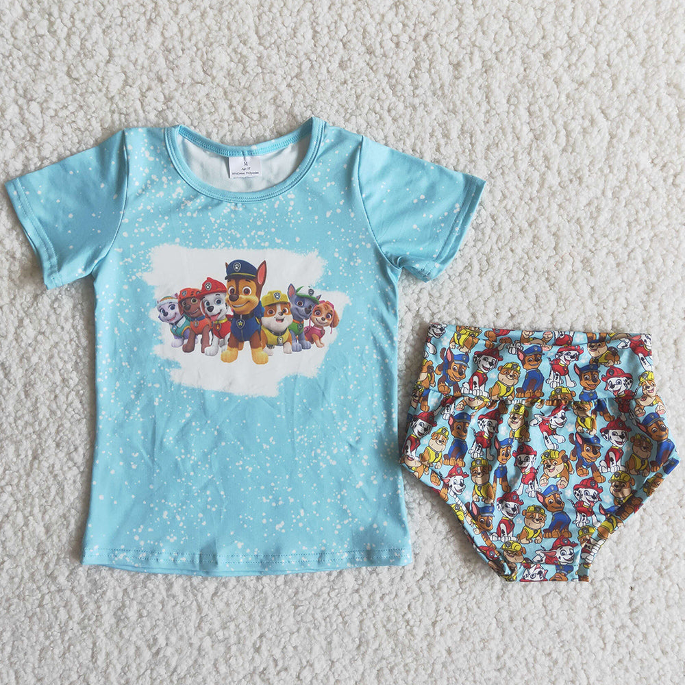 Summer Baby Girls Bummies Set Fashion Kids Clothes Girls Short Sleeve Bummies Outfits Wholesale C14-34