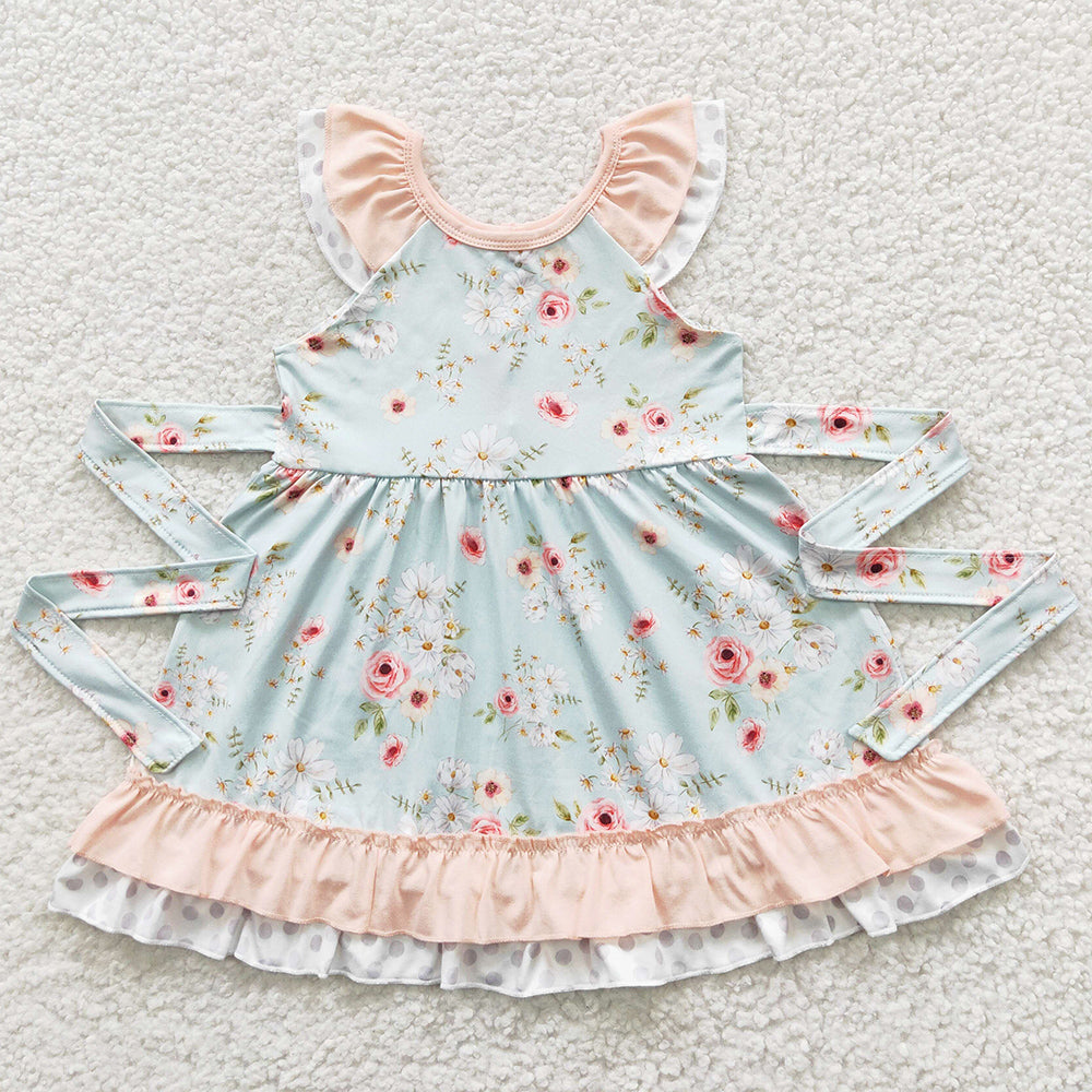 Boutique Baby Girls Dress Floral Summer Knee Length Dresses GSD0308