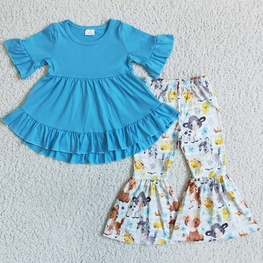 Cute Girls Clothing Short Sleeve Bell Bottoms Outfits GSPO0112