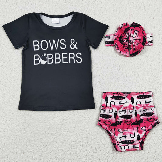 Boutique Infant Baby Girl Clothes Bummies Set with Bows GBO0072 6.20